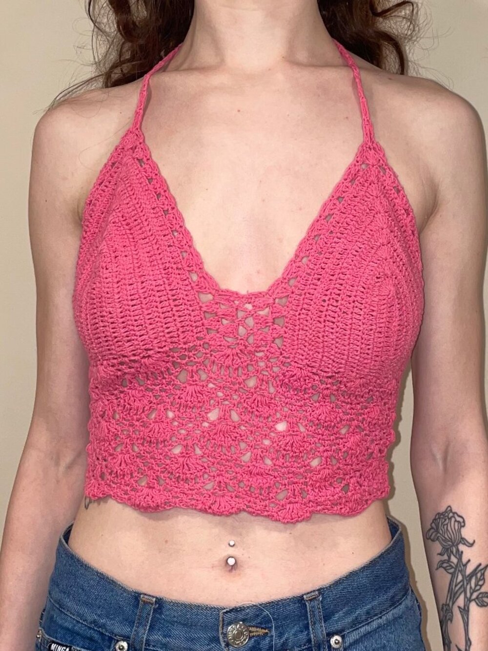 Pink Crochet Bralette